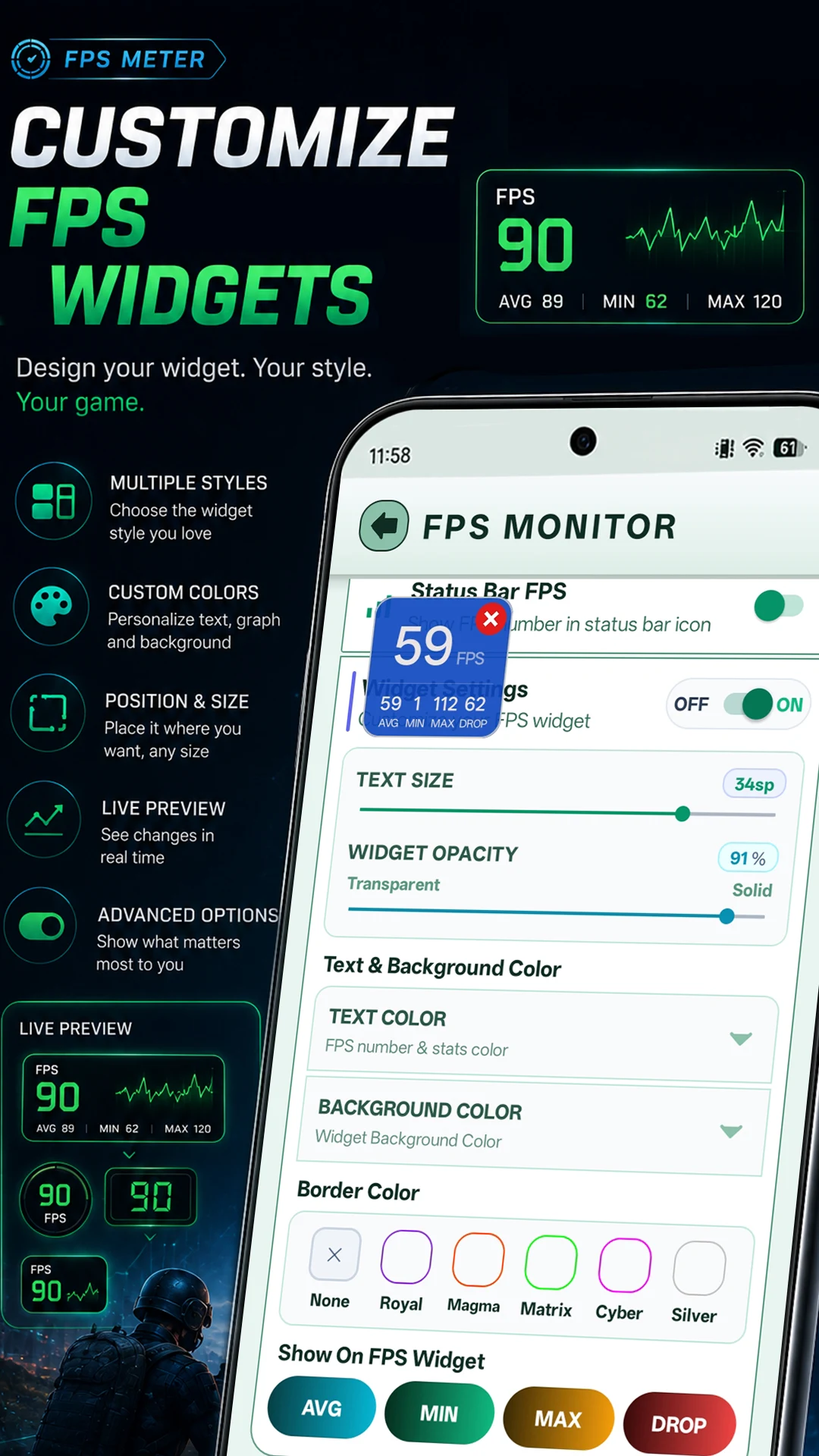 Live FPS Refresh Rate Overlay screenshot